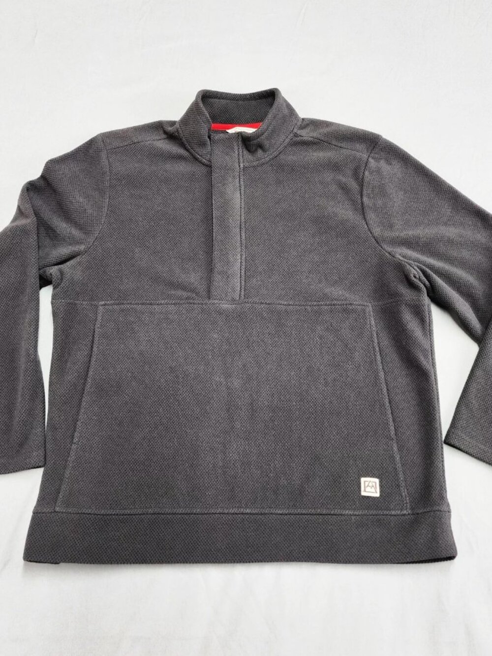 Avalanche Mens L Charcoal Gray Grid Fleece Quarter Snap Pullover Sweatshirt